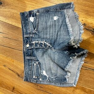 Distressed Denim Shorts
